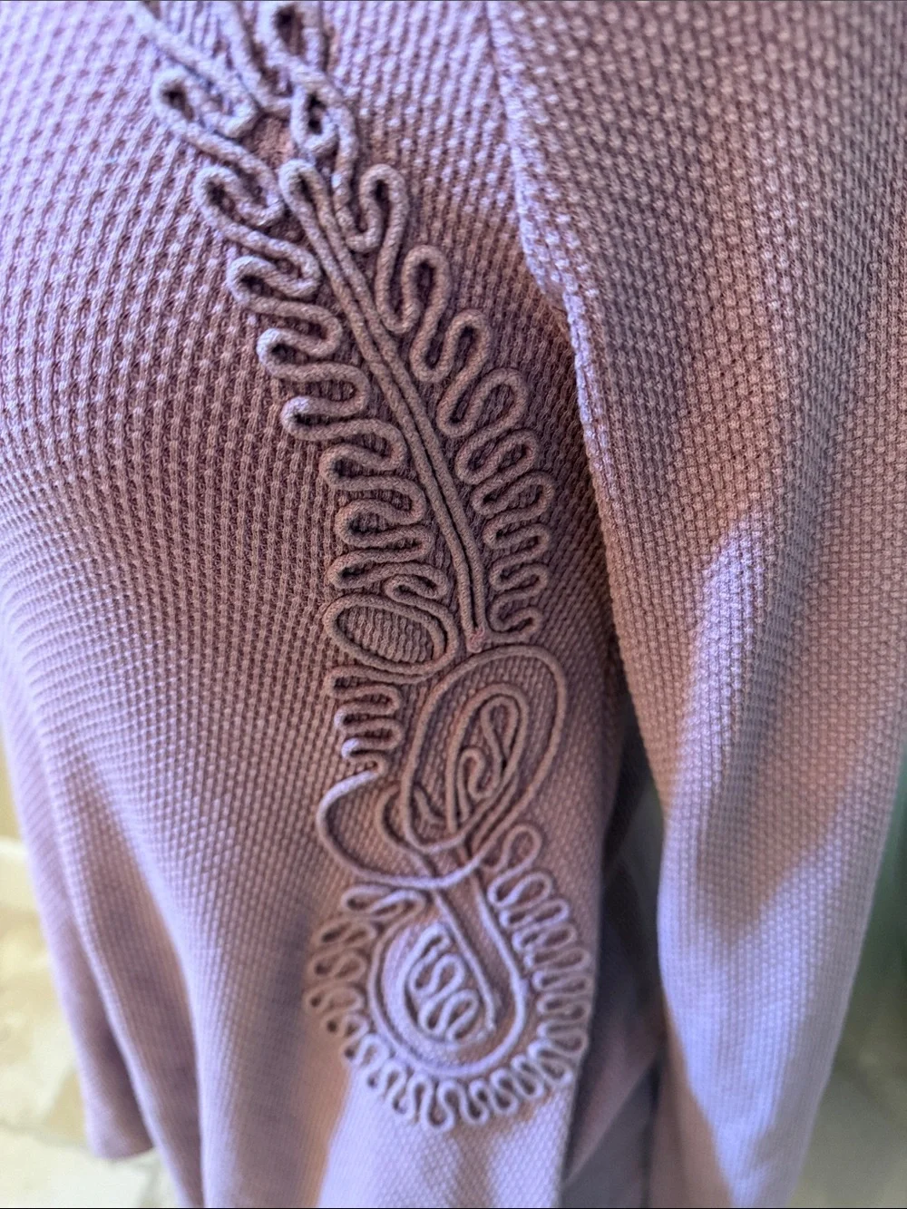 Free People Dusty Mauve Knit Square-Neck Long Sleeve Top PTP 16”